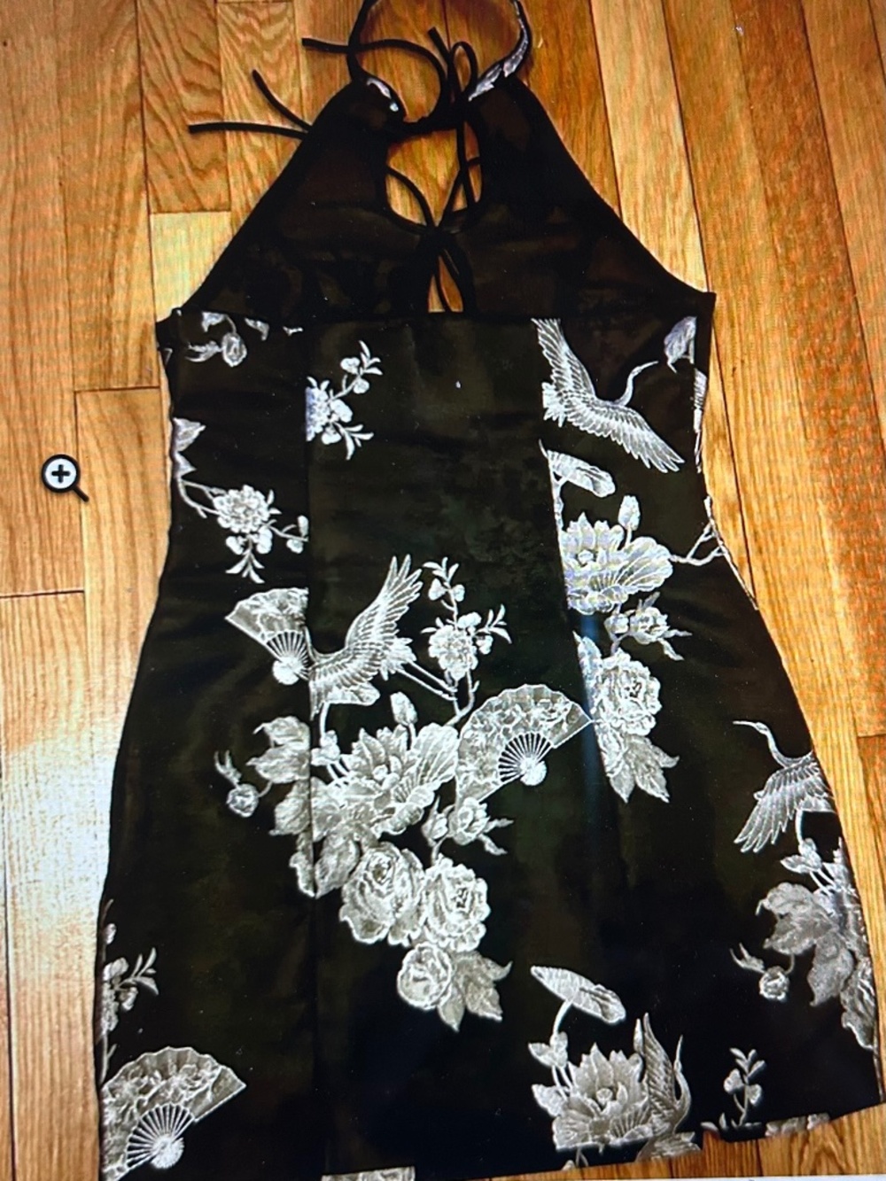 P79 NWT Commense Floral Satin Mini Halter Small